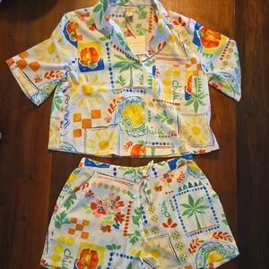 Cynthia Rowley Colorful Floral Pajama Set